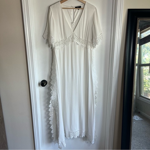 Lulus Sweeten the Occasion White Lace Short Sleeve Maxi Dress, Size XL - Picture 3 of 15